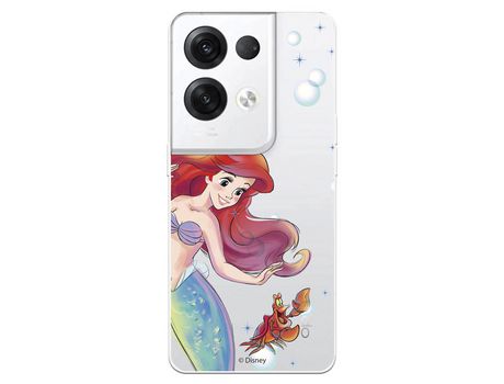 Carcasa para OPPO Reno 8 Pro Oficial De Disney Ariel Y Sebastián Burbujas La Sirenita OPPO Transparente