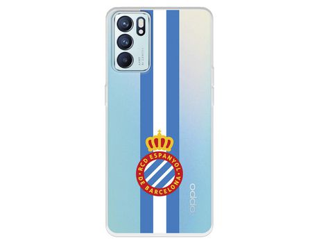 Carcasa para OPPO Reno6 Del Rcd Espanyol Escudo Albiceleste Escudo Albiceleste Licencia Oficial Rcd Espanyol OPPO Transparente