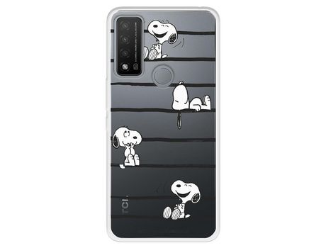 Carcasa para TCL 20R 5G Oficial De Peanuts Snoopy Rayas Snoopy TCL Transparente