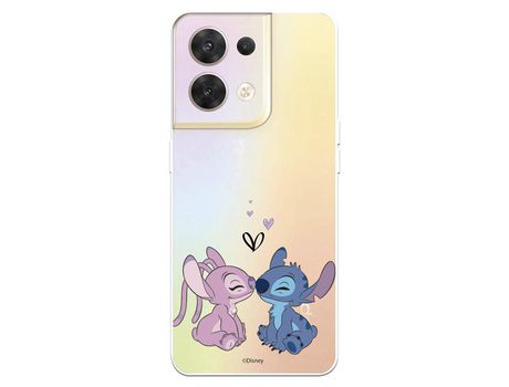 Carcasa para OPPO Reno 8 Oficial De Disney Angel & Stitch Beso Lilo & Stitch OPPO Transparente