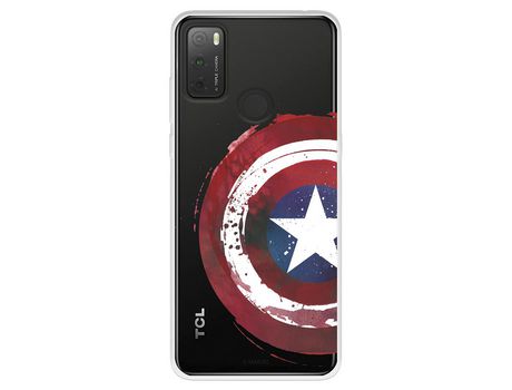 Carcasa para TCL 20Y Oficial De Marvel Capitán América Escudo Transparente Marvel TCL Transparente