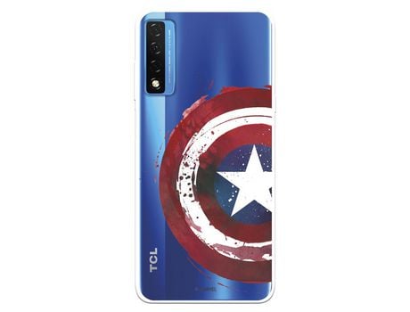Carcasa para TCL 20L Oficial De Marvel Capitán América Escudo Transparente Marvel TCL Transparente