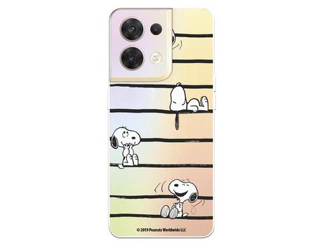 Carcasa para OPPO Reno 8 Oficial De Peanuts Snoopy Rayas Snoopy OPPO Transparente