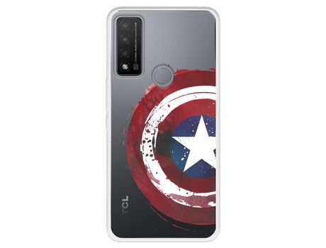 Carcasa para TCL 20R 5G Oficial De Marvel Capitán América Escudo Transparente Marvel TCL Transparente
