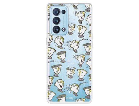 Carcasa para OPPO Reno6 Pro Oficial De Disney Chip Potts Siluetas La Bella Y La Bestia OPPO Transparente