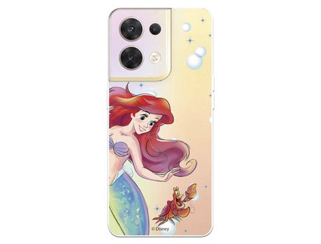 Carcasa para OPPO Reno 8 Oficial De Disney Ariel Y Sebastián Burbujas La Sirenita OPPO Transparente