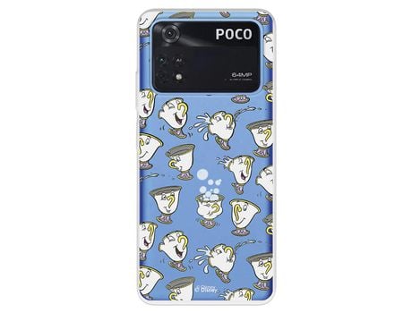 Carcasa para XIAOMI Poco M4 Pro 4G Oficial De Disney Chip Potts Siluetas La Bella Y La Bestia XIAOMI Transparente