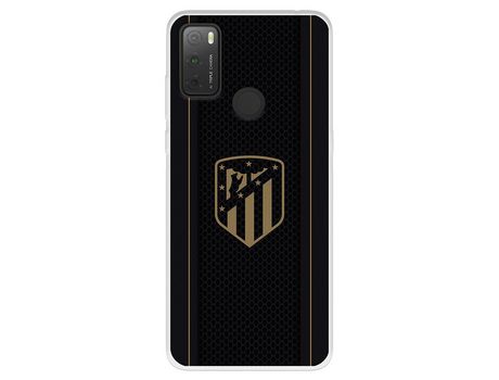 Carcasa para TCL 20Y Del Atlético De Madrid Escudo Dorado Fondo Negro Licencia Oficial Atlético De Madrid TCL Transparente
