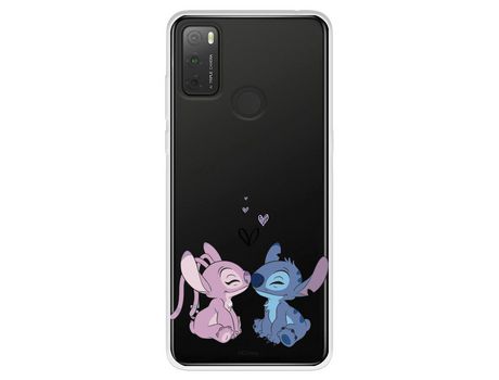 Carcasa para TCL 20Y Oficial De Disney Angel & Stitch Beso Lilo & Stitch TCL Transparente