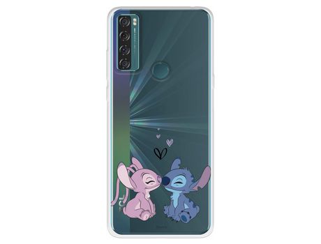 Carcasa para TCL 20 Se Oficial De Disney Angel & Stitch Beso Lilo & Stitch TCL Transparente