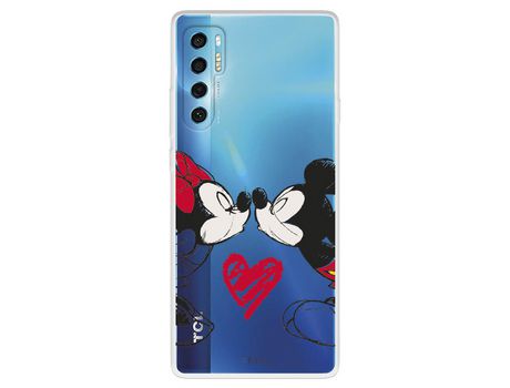 Carcasa para TCL 20 Pro 5G Oficial De Disney Mickey Y Minnie Beso Clásicos Disney TCL Transparente