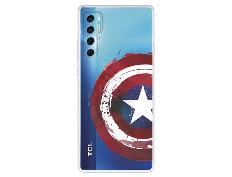 Carcasa para TCL 20 Pro 5G Oficial De Marvel Capitán América Escudo Transparente Marvel TCL Transparente