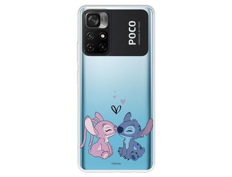 Carcasa para XIAOMI Poco M4 Pro 5G Oficial De Disney Angel & Stitch Beso Lilo & Stitch XIAOMI Transparente