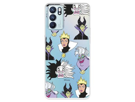 Carcasa para OPPO Reno6 Oficial De Disney Villanas Patrón Villanas Disney OPPO Transparente