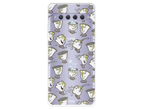 Carcasa para TCL 10 Plus Oficial De Disney Chip Potts Siluetas La Bella Y La Bestia TCL Transparente