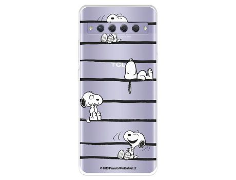 Carcasa para TCL 10 Plus Oficial De Peanuts Snoopy Rayas Snoopy TCL Transparente