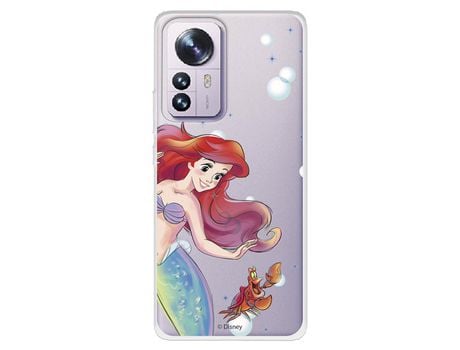 Carcasa para XIAOMI 12 Oficial De Disney Ariel Y Sebastián Burbujas La Sirenita XIAOMI Transparente