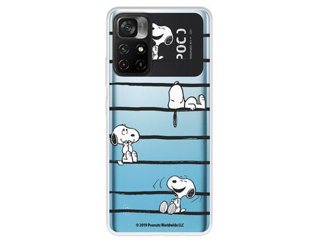 Carcasa para XIAOMI Poco M4 Pro 5G Oficial De Peanuts Snoopy Rayas Snoopy XIAOMI Transparente