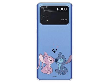 Carcasa para XIAOMI Poco M4 Pro 4G Oficial De Disney Angel & Stitch Beso Lilo & Stitch XIAOMI Transparente