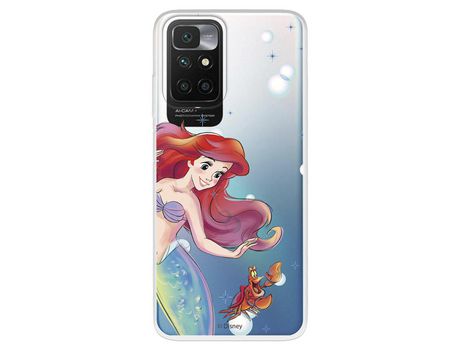Carcasa para XIAOMI Redmi 10 Oficial De Disney Ariel Y Sebastián Burbujas La Sirenita XIAOMI Transparente