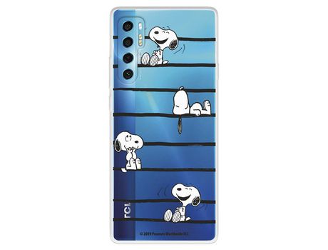 Carcasa para TCL 20 Pro 5G Oficial De Peanuts Snoopy Rayas Snoopy TCL Transparente