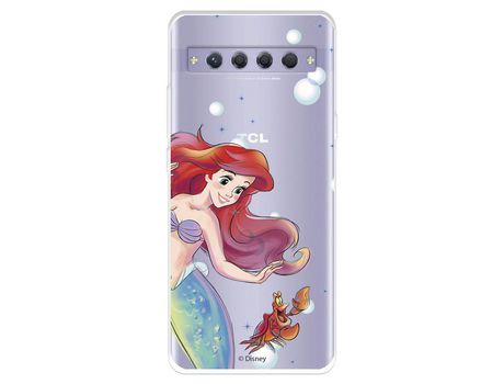 Carcasa para TCL 10 Plus Oficial De Disney Ariel Y Sebastián Burbujas La Sirenita TCL Transparente