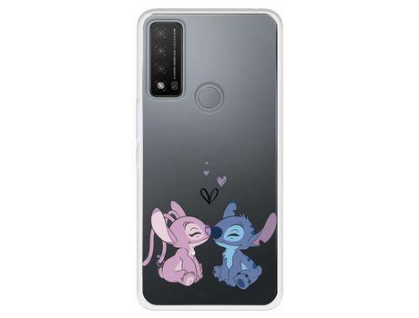 Carcasa para TCL 20R 5G Oficial De Disney Angel & Stitch Beso Lilo & Stitch TCL Transparente