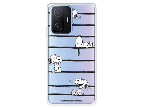 Carcasa para XIAOMI 11T Oficial De Peanuts Snoopy Rayas Snoopy XIAOMI Transparente