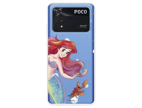 Carcasa para XIAOMI Poco M4 Pro 4G Oficial De Disney Ariel Y Sebastián Burbujas La Sirenita XIAOMI Transparente
