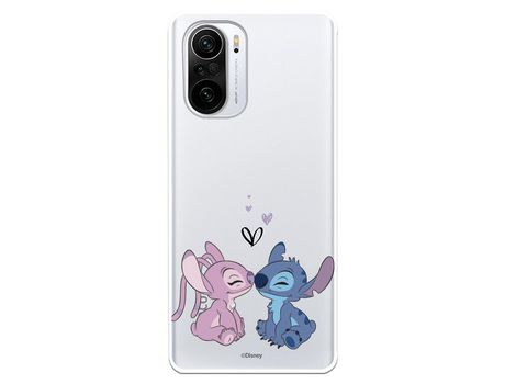 Carcasa para XIAOMI Poco F3 Oficial De Disney Angel & Stitch Beso Lilo & Stitch XIAOMI Transparente