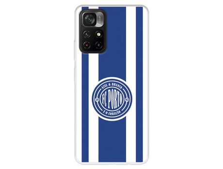 Carcasa para XIAOMI Poco M4 Pro 5G Del Fútbol Club Oporto Escudo Escudo Y Rayas Licencia Oficial Fútbol Club Oporto XIAOMI Transparente