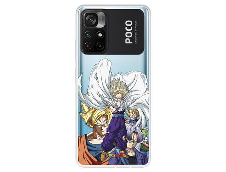 Carcasa para XIAOMI Poco M4 Pro 5G Oficial De Dragon Ball Guerreros Saiyans Dragon Ball XIAOMI Transparente