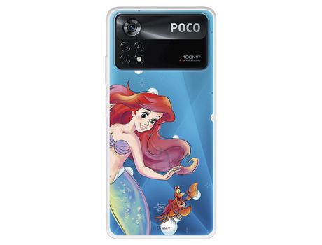 Carcasa para XIAOMI Poco X4 Pro Oficial De Disney Ariel Y Sebastián Burbujas La Sirenita XIAOMI Transparente