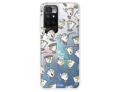 Carcasa para XIAOMI Redmi 10 Oficial De Disney Chip Potts Siluetas La Bella Y La Bestia XIAOMI Transparente