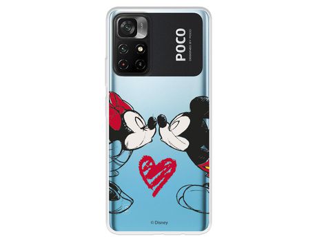 Carcasa para XIAOMI Poco M4 Pro 5G Oficial De Disney Mickey Y Minnie Beso Clásicos Disney XIAOMI Transparente