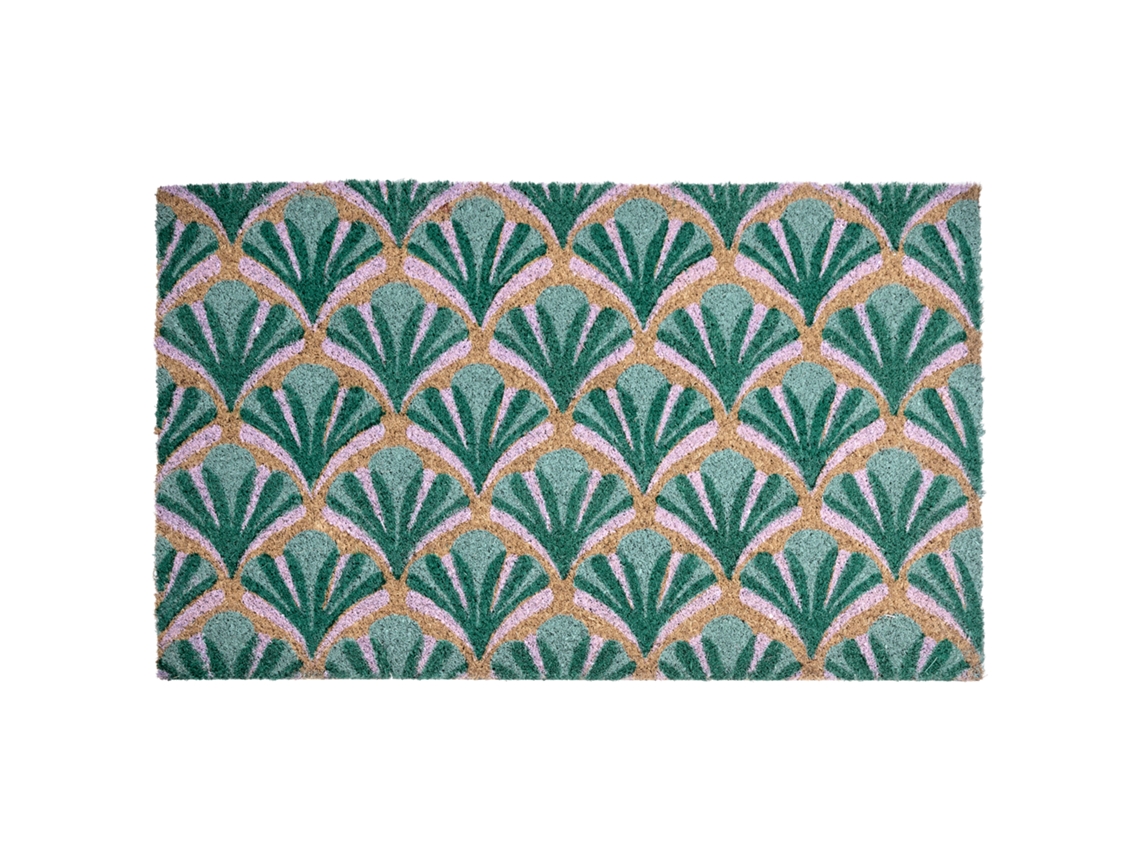 Tapete De Entrada Tatalik Verde 45 X 75 Cm Fibra De Coco