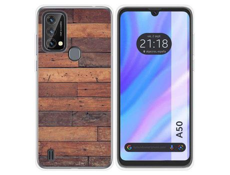Carcasa para Blackview A50 TUMUNDOSMARTPHONE Dibujos Madera 03 Multicolor