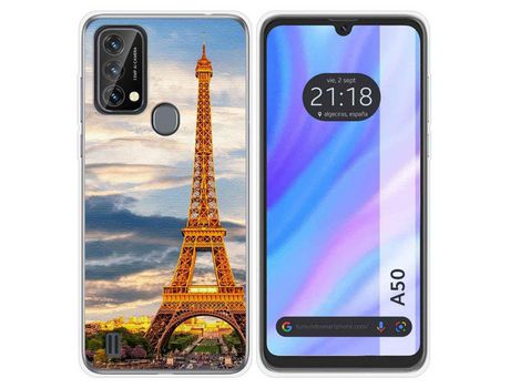Carcasa para Blackview A50 TUMUNDOSMARTPHONE Dibujos Paris Multicolor