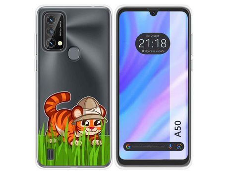 Carcasa para Blackview A50 TUMUNDOSMARTPHONE Dibujos Transparente Tigre Multicolor