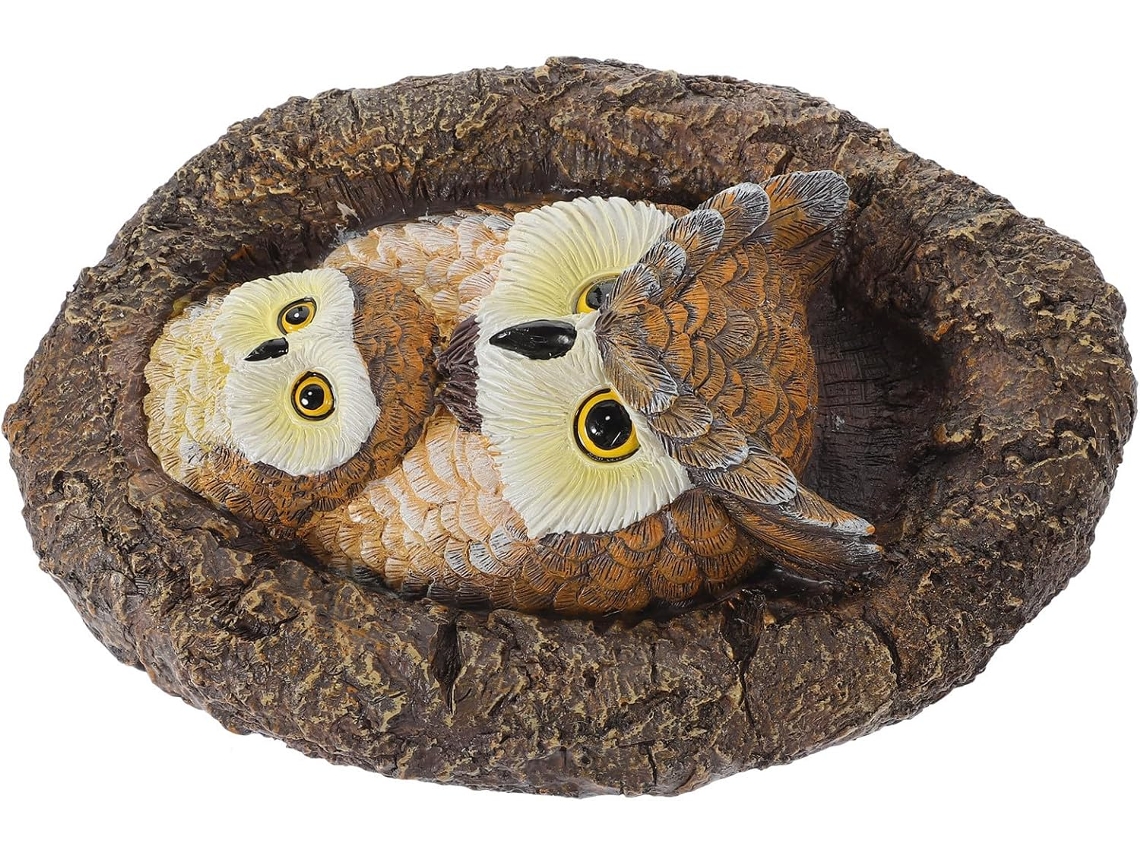 Estatua De Búho De Resina Para Jardín, Pequeña Decoración Para Árboles De Exterior.