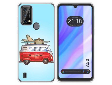 Carcasa para Blackview A50 TUMUNDOSMARTPHONE Dibujos Furgoneta Multicolor
