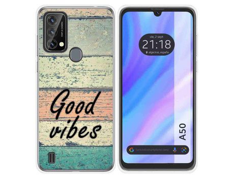 Carcasa para Blackview A50 TUMUNDOSMARTPHONE Dibujos Madera 01 Multicolor