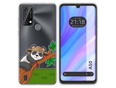 Carcasa para Blackview A50 TUMUNDOSMARTPHONE Dibujos Transparente Panda Multicolor