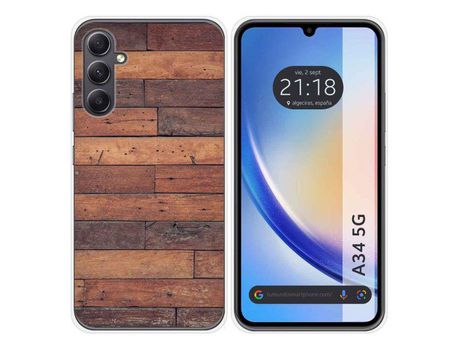 Carcasa para Samsung Galaxy A34 5G TUMUNDOSMARTPHONE Dibujos Madera 03 Multicolor