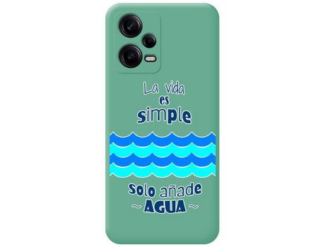 Carcasa para Xiaomi Redmi Note 12 Pro+ Plus 5G TUMUNDOSMARTPHONE Silicona Líquida Dibujos Agua Verde