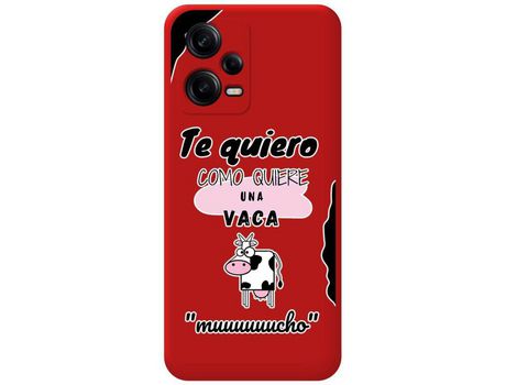 Carcasa para Xiaomi Redmi Note 12 Pro+ Plus 5G TUMUNDOSMARTPHONE Silicona Líquida Dibujos Vaca Rojo