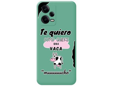 Carcasa para Xiaomi Redmi Note 12 Pro+ Plus 5G TUMUNDOSMARTPHONE Silicona Líquida Dibujos Vaca Verde