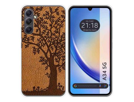 Carcasa para Samsung Galaxy A34 5G TUMUNDOSMARTPHONE Dibujos Cuero 03 Multicolor