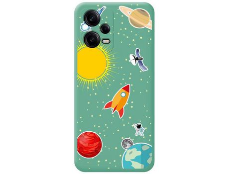 Carcasa para Xiaomi Redmi Note 12 Pro+ Plus 5G TUMUNDOSMARTPHONE Silicona Líquida Dibujos Espacio Verde