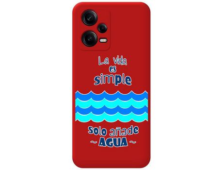 Carcasa para Xiaomi Redmi Note 12 Pro+ Plus 5G TUMUNDOSMARTPHONE Silicona Líquida Dibujos Agua Rojo